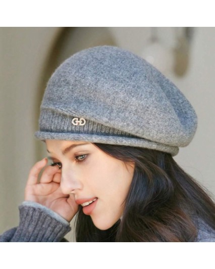 Cappello donna basco in lana morbido