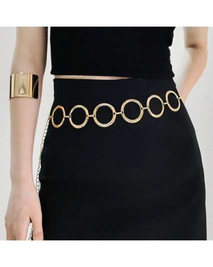 Cintura donna per vestito a catena in acciaio oro