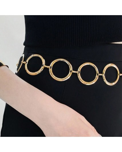 Cintura donna per vestito a catena in acciaio oro