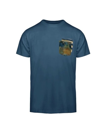 T-shirt Bomboogie TM8551 TJSG4 uomo maglia maglietta girocollo doppio taschino blu