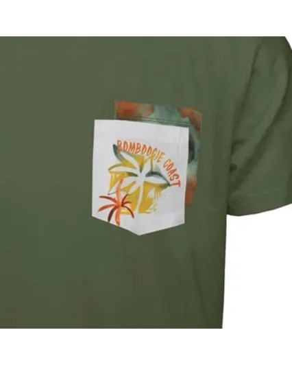 T-shirt Bomboogie TM8418 TJSG4 uomo maglia maglietta girocollo doppio taschino verde