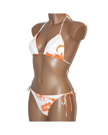 Prima 1 Classe Costume due pezzi bianco arancio GEO bikini Alviero Martini