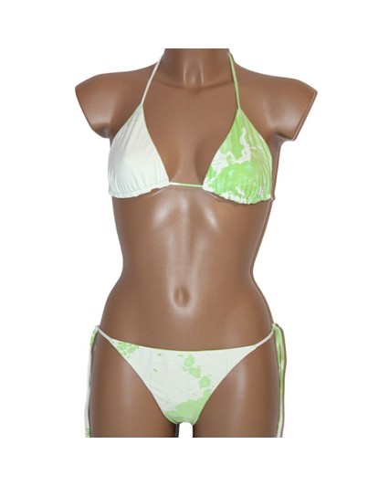 Prima 1 Classe Costume due pezzi bianco verde GEO bikini Alviero Martini