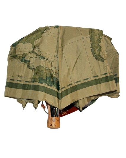Prima 1 Classe ombrello da borsa verde mappa Alviero Martini originale GEO