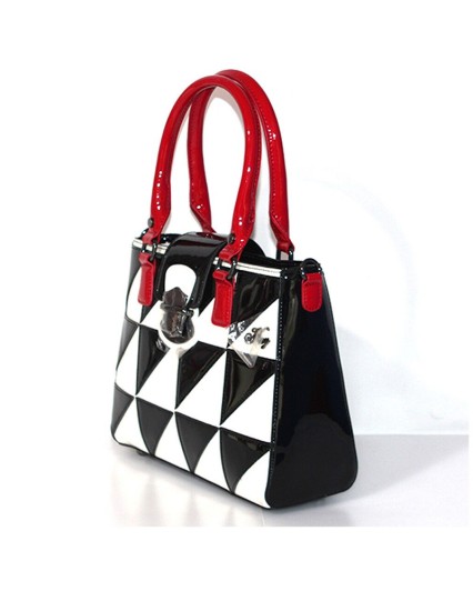 Borsa Hoy Collection Carolina Bag Hoptical chic donna tracolla nero rosso bianco