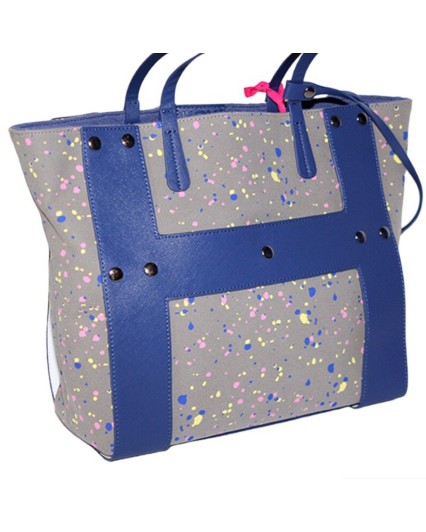 Borsa Hoy Collection fashion bag reversibile HOY SPOT donna blu pochette grande