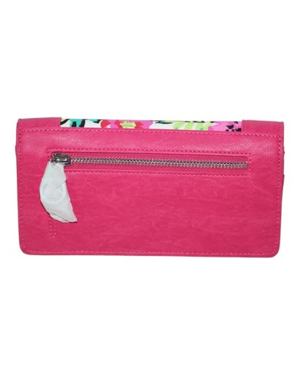 Portafoglio porta documenti Hoy Collection Rosa Pink fiori scomparti Happy wallet
