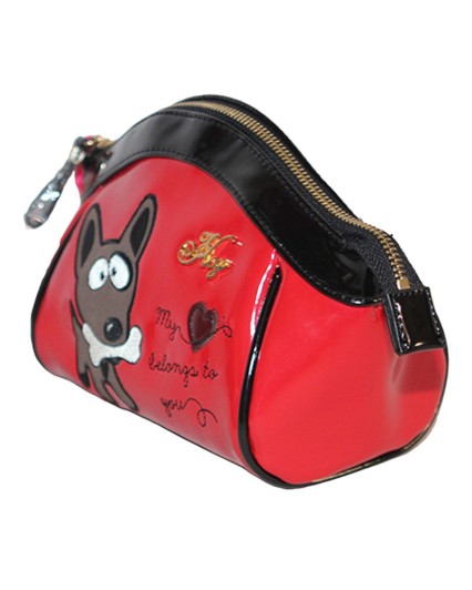 Trousse HOY Collection Beauty Serafina Candy Apple rosso nero porta trucchi