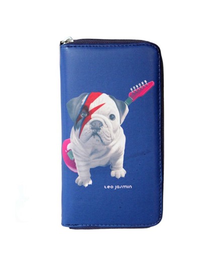 Portafoglio TEO JASMIN wallet zip card monete cane bandiera inglese borsellino