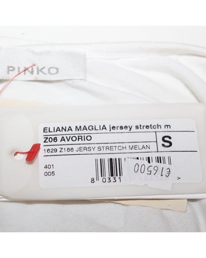 Maglia Pinko Eliana bianca avorio jersey donna manica corta