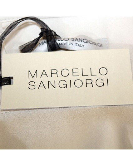 Camicia Marcello Sangiorgi blusa donna beige manica lunga made italy