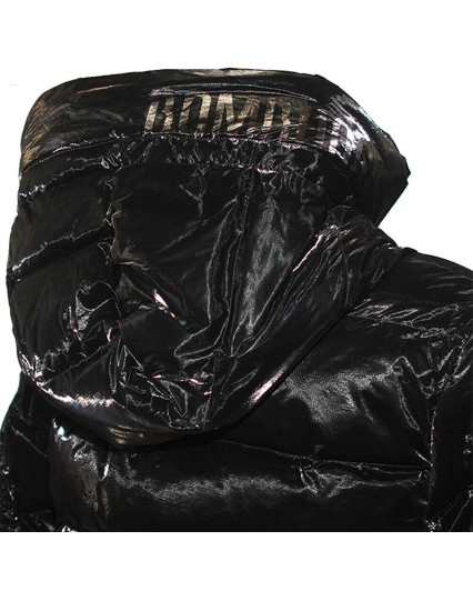 Bomboogie GW6012 donna giacca piumino lucido con cappuccio nero