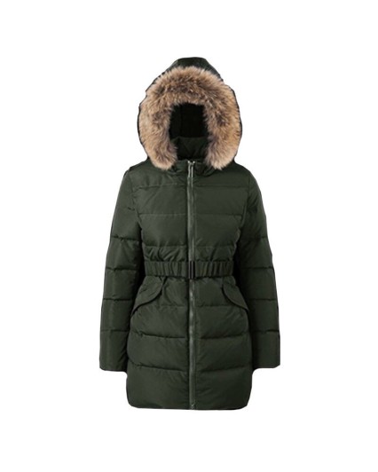 Bomboogie CW432 PTMPC giacca donna Piumino parka cappuccio pelliccia verde militare