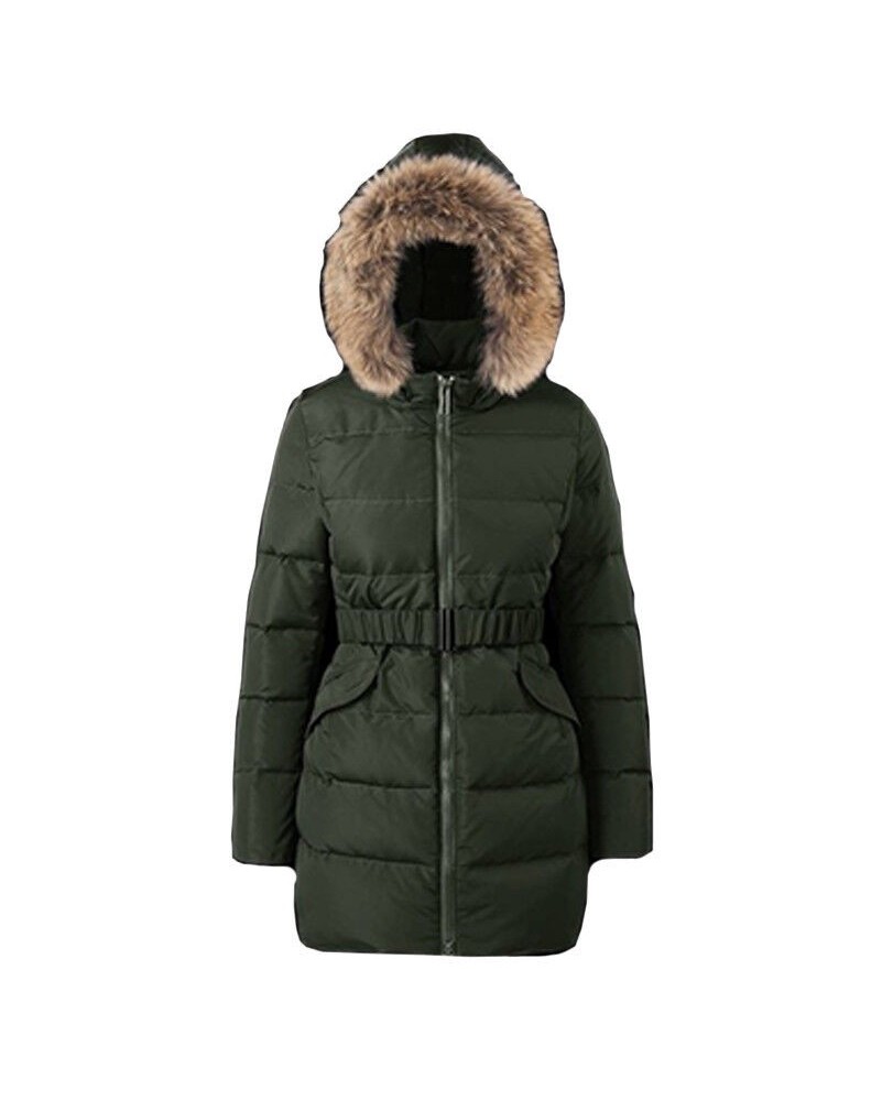 Bomboogie CW432 PTMPC giacca donna Piumino parka cappuccio pelliccia verde militare