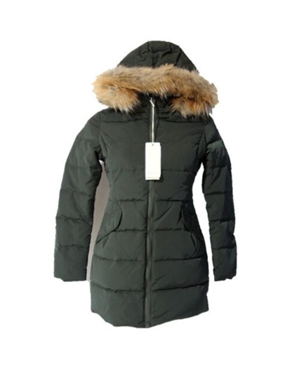 Bomboogie CW432 PTMPC giacca donna Piumino parka cappuccio pelliccia verde militare