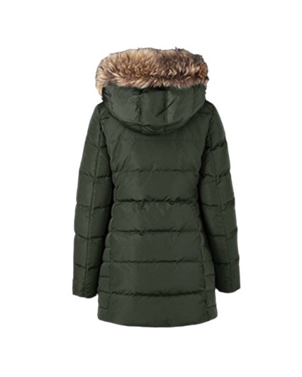 Bomboogie CW432 PTMPC giacca donna Piumino parka cappuccio pelliccia verde militare