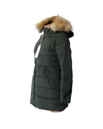 Bomboogie CW432 PTMPC giacca donna Piumino parka cappuccio pelliccia verde militare