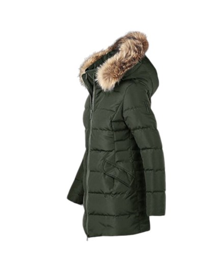 Bomboogie CW432 PTMPC giacca donna Piumino parka cappuccio pelliccia verde militare