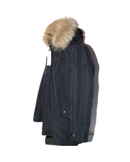 Giacca Bomboogie CM3718 Giaccone Parka blu uomo vera pelliccia racoon