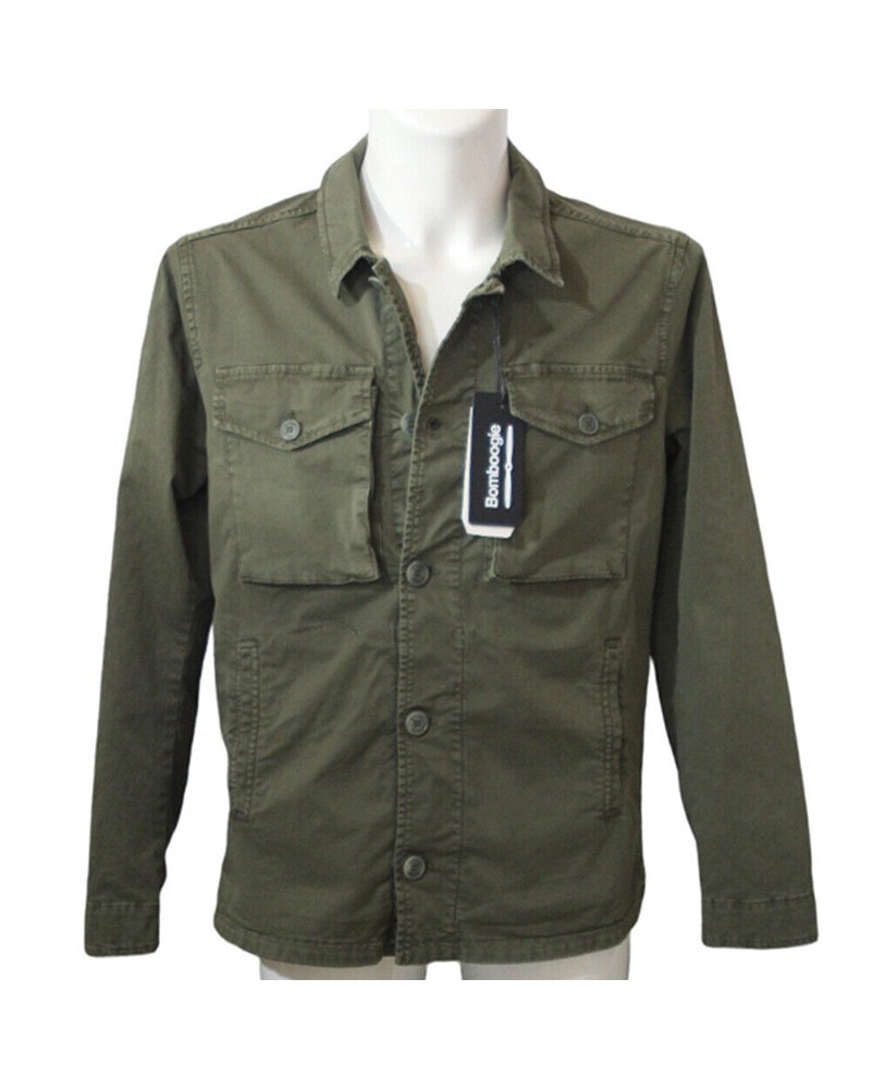 Giacca Bomboogie JM7276 camicia uomo cotone verde militare