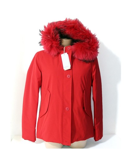 Parka Bomboogie GW4523TAC5 donna giacca piuma rosso pelliccia giaccone cappuccio