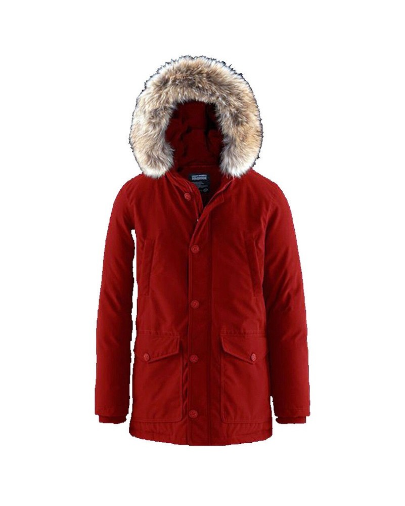 Parka Bomboogie CM458PTODB uomo giacca piuma rosso giaccone pelliccia cappuccio