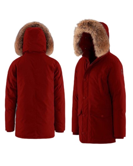 Parka Bomboogie CM458PTODB uomo giacca piuma rosso giaccone pelliccia cappuccio