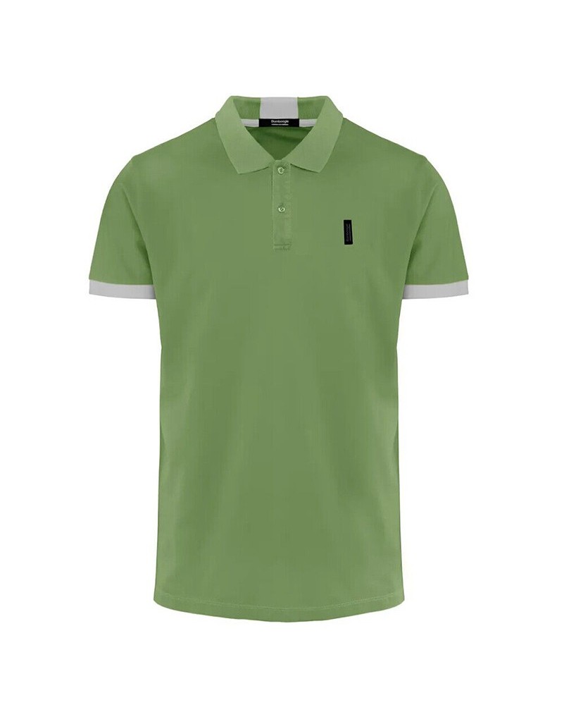 Polo Bomboogie TM8001 T-shirt uomo maglia verde acido cotone piquet