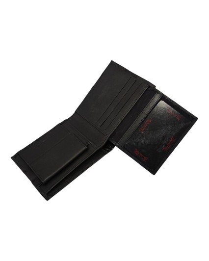 Portafoglio Wampum 318-9 uomo slim in vera pelle nero porta card borsellino