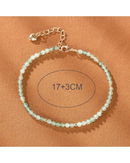 Bracciale donna perline con cuore in acciaio