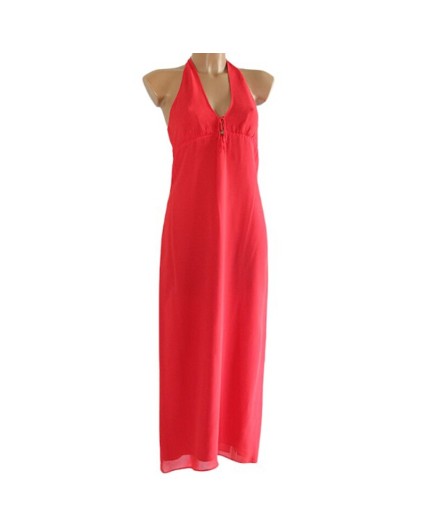 Vestito Marella rosso donna viscosa abito lungo spacco