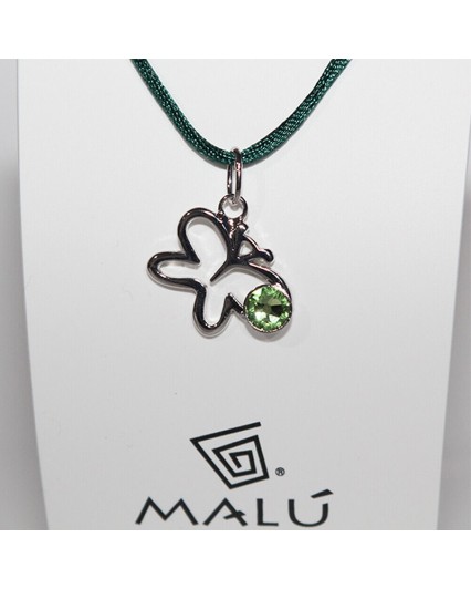 Ciondolo Malù Bijoux Crystals pietra Swarovski pendenti collana verde farfalla