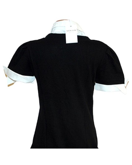 Maglia Siviglia vestito nero con collo effetto camicia donna