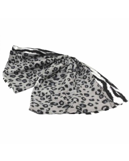 Sciarpa Vogue 10215 donna animalier maculato grigio nero in box