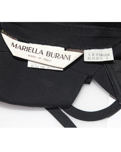 Vestito Mariella Burani donna nero abito bretelline nero made italy