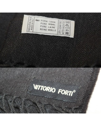 Sciarpa Vittorio Forti 150x32 pura lana grigio uomo donna