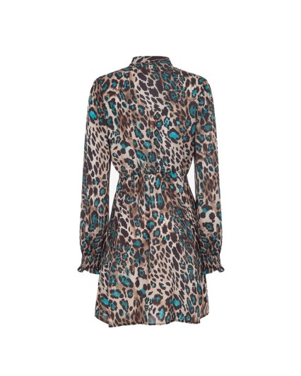 Abito MARKUP MW561218 donna leopardato Georgette animalier