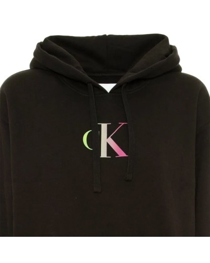 Felpa Calvin Klein CK J20J222346 donna nera cappuccio