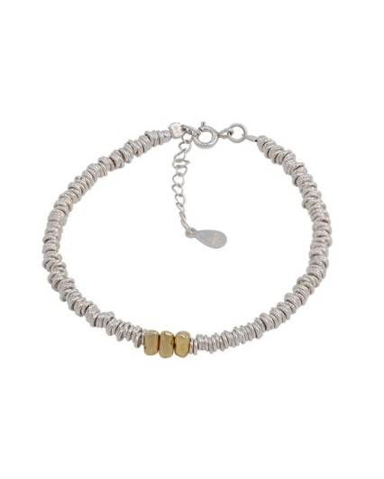 Bracciale unisex in argento 925 con dettagli oro