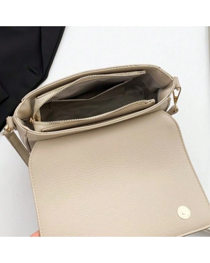 Borsa donna tracolla in ecopelle  crossbody beige